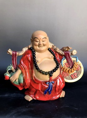 石湾公仔喜庆摆件招财进宝寿佛