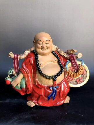 陶瓷工艺品石湾公仔家居装饰品礼品客厅喜庆摆件招财进宝寿佛促销