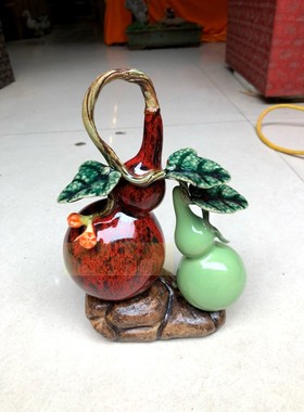 客厅书房招财摆件双色葫芦