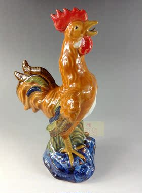 陶瓷石湾公仔风水生肖鸡工艺品