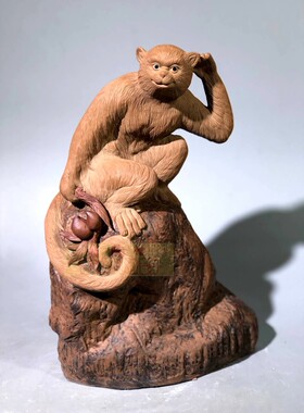 石湾公仔十二生肖猴子家居装饰