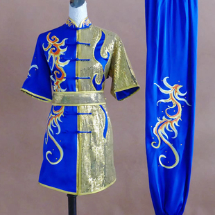 新款亮片绣花武术服 练功服竞技儿童武术服长拳剑术套路比赛服装