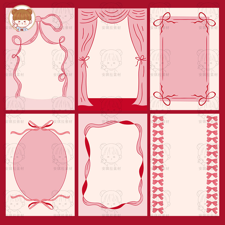 30款少女风粉色蝴蝶结丝带装饰海报边框公告栏矢量EPS素材,商务/设计服务,设计素材/源文件,淘宝优惠券,粉丝福利购,淘宝优惠卷