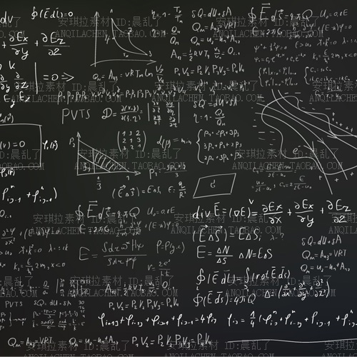 数学题目数学公式卡通手绘几何小黑板背景矢量eps设计素材