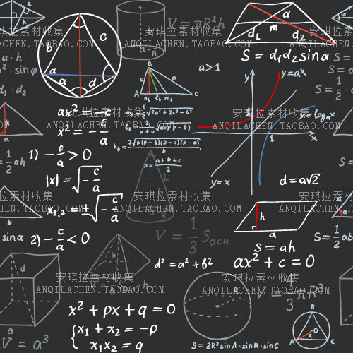 数学题目数学公式卡通手绘几何背景矢量eps设计素材