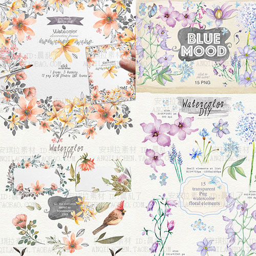 vintage怀旧维多利亚时期欧洲复古花卉插画高清图片海报psd/png