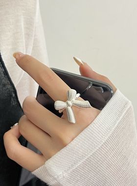 甜酷蝴蝶结戒指女个性时尚百搭气质设计感小众ins风开口食指环潮