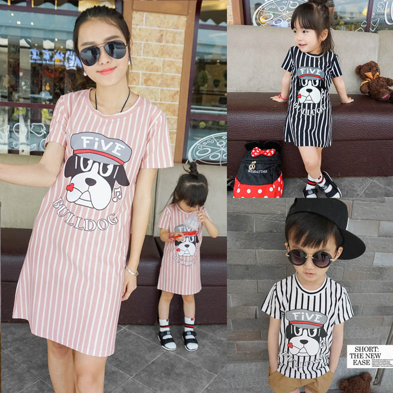 2019亲子装夏新款婴幼儿一家三口家庭装大码条纹母子母女装潮在类目 童装/婴儿装/亲子装, 亲子装/亲子时装中 - 来自Buy2taobao.com提供专业的淘宝代购服务