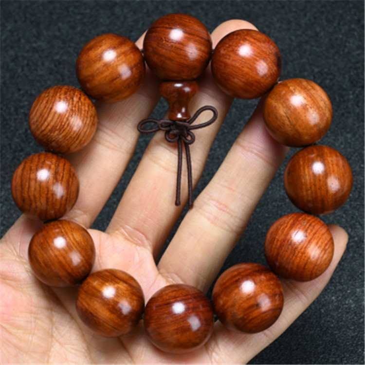 缅甸黄花梨男士文玩红木佛珠手链
