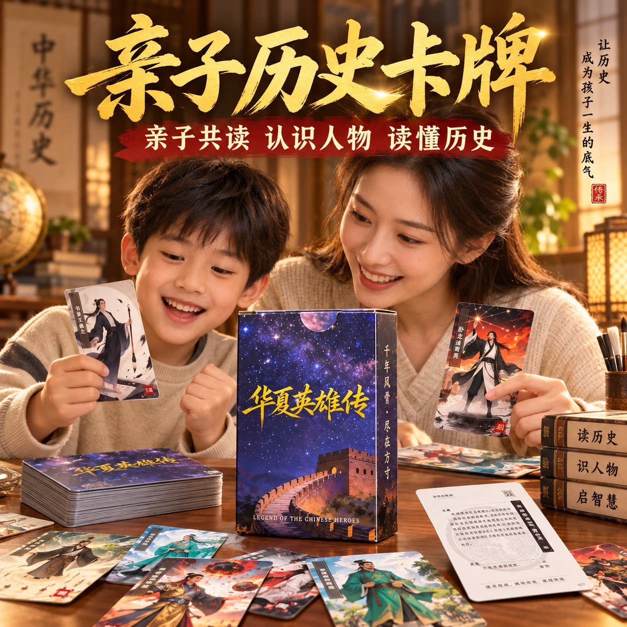 中国历史人物亲子启蒙益智卡牌