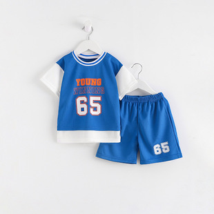 速干衣女童短裤 夏季 童短袖 中小童假两件套装 儿童运动篮球服新款