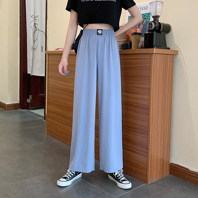 Real shot spring and summer Korean high waist slim Daisy wide leg pants loose casual pants real price