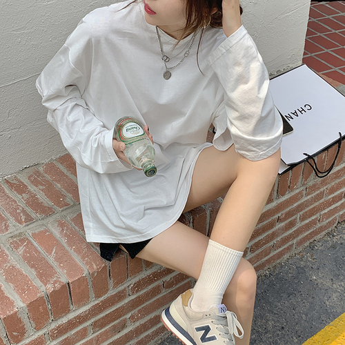 Real shot spring and summer Korean new design sense sleeve detachable casual loose T-shirt real price