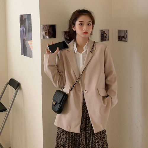 Real shooting of new autumn loose temperament long sleeve suit coat leisure suit top real price