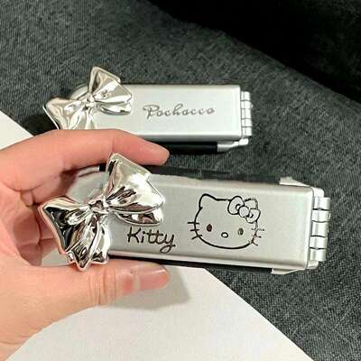 新款卡通三丽鸥便携折叠气囊梳kitty猫女随身化妆一体镜梳