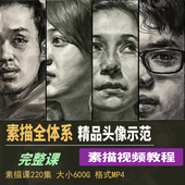 素描教程零基础入门高考男女头像绘画考试高清教程临摹参考图片集