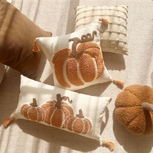 美拉德棕色抱枕北欧南瓜腰靠垫套