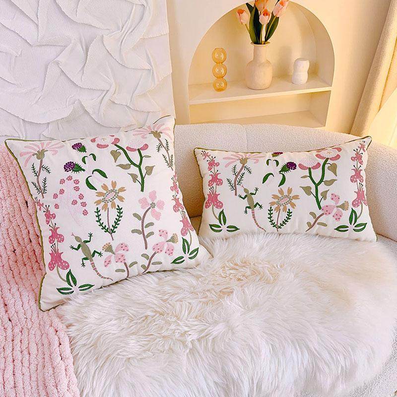 法式重工刺绣抱枕田园碎花靠垫沙发腰靠垫卧室床头靠枕靠背不含芯,居家布艺,靠垫/抱枕,淘宝优惠券,粉丝福利购,淘宝优惠卷