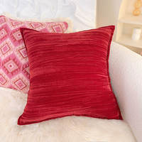 American-style light luxury pink throw pillows, high-end retro red velvet pillow covers, sofa, living room headboard, bay window waist cushions thumbnail 4