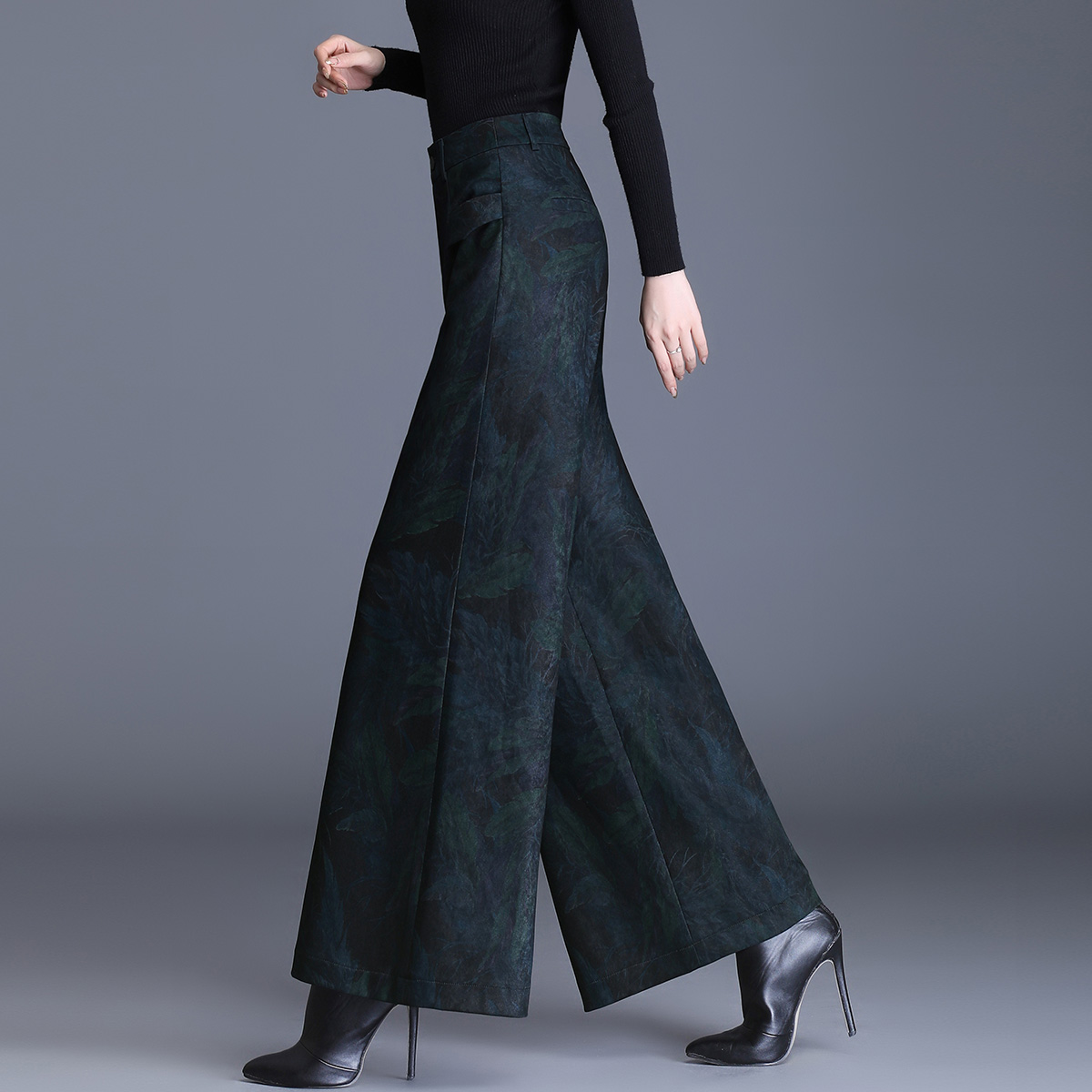 今年流行爆款裙裤时尚女裤子2025秋冬新款高腰宽松阔腿裤大脚长裤