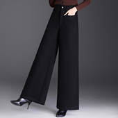 潮长裤 羊毛呢阔腿裤 宽松直筒裤 子休闲裤 高腰大脚女裤 2025秋冬新款