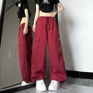 CC680-P53多巴胺工装裤女春夏新款宽松hiphop阔腿裤子休闲裤图片
