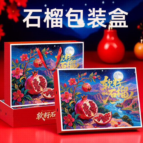 新款石榴包装盒节日礼盒