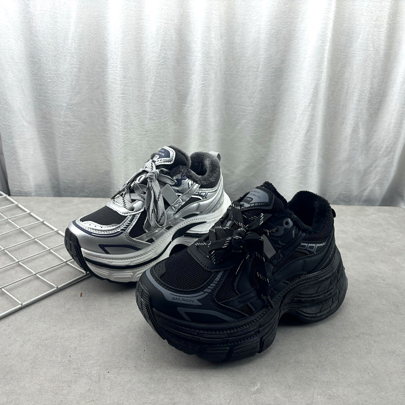 工厂处理2025新款厚底老爹鞋女轻便防滑增高百搭运动鞋户外休闲鞋