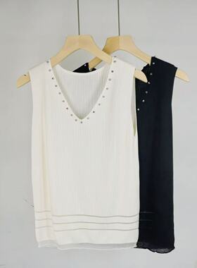V领冰丝无袖针织背心516816