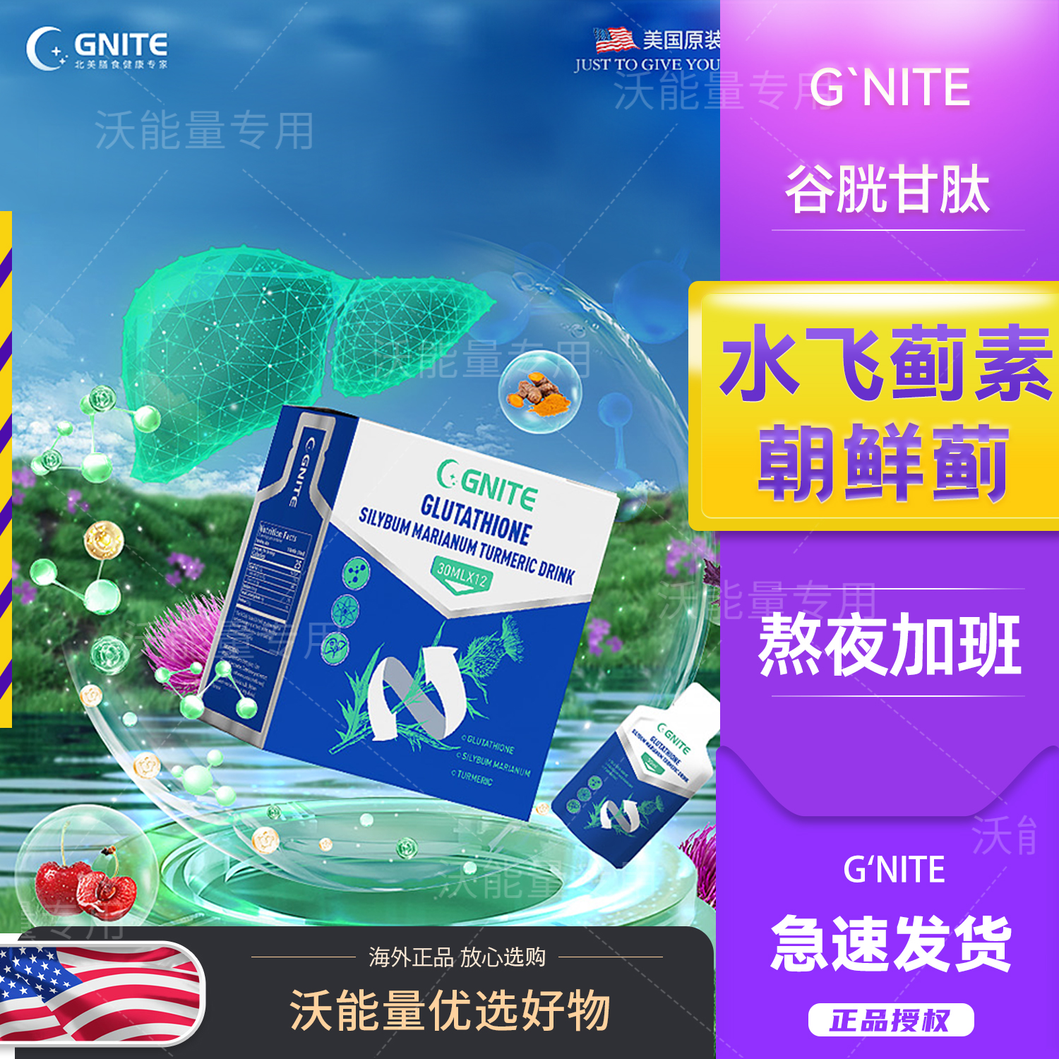 Gnite水飞蓟谷胱甘肽姜黄护肝饮