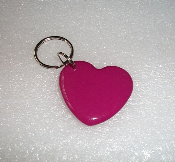 JTRFID4038心形朱红色M1S50水晶钥匙扣卡ISO14443A协议IC异形卡