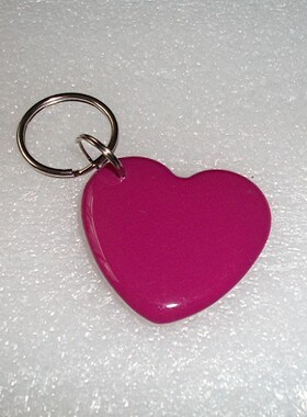 JTRFID4038心形朱红色M1S50水晶钥匙扣卡ISO14443A协议IC异形卡