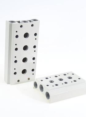 电磁阀底座4V210-08汇流板200M100M300M400M-2F3F4F5F6F7F8F9F10F