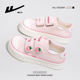 帆布鞋 可爱显脚小青春活力草莓粉大头鞋 学生鞋 回力魔术贴厚底板鞋