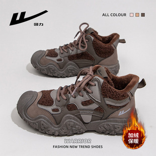 回力高帮加绒时尚潮流女鞋系带厚底舒适二棉鞋女款复古百搭保暖鞋