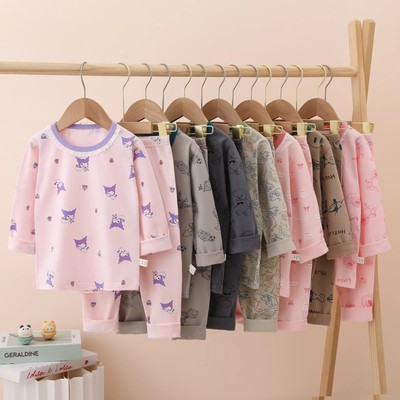 秋冬季新款儿童睡衣套装秋衣秋裤无骨男童女童纯棉a类家居服