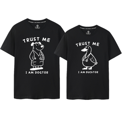 2025年新款短袖T恤Trust Me I'm a DOGTOR狗医生鸭子医生DUCKTOR