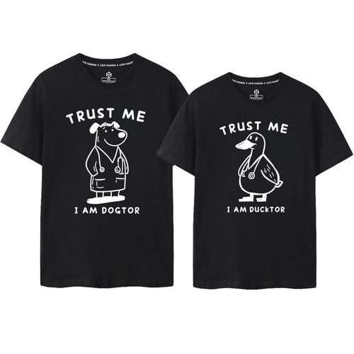 2025年新款短袖T恤Trust Me I'm a DOGTOR狗医生鸭子医生DUCKTOR