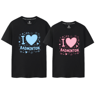 T恤我爱羽毛球i 情侣装 love 男女款 badminton文化衫 2026春夏短袖
