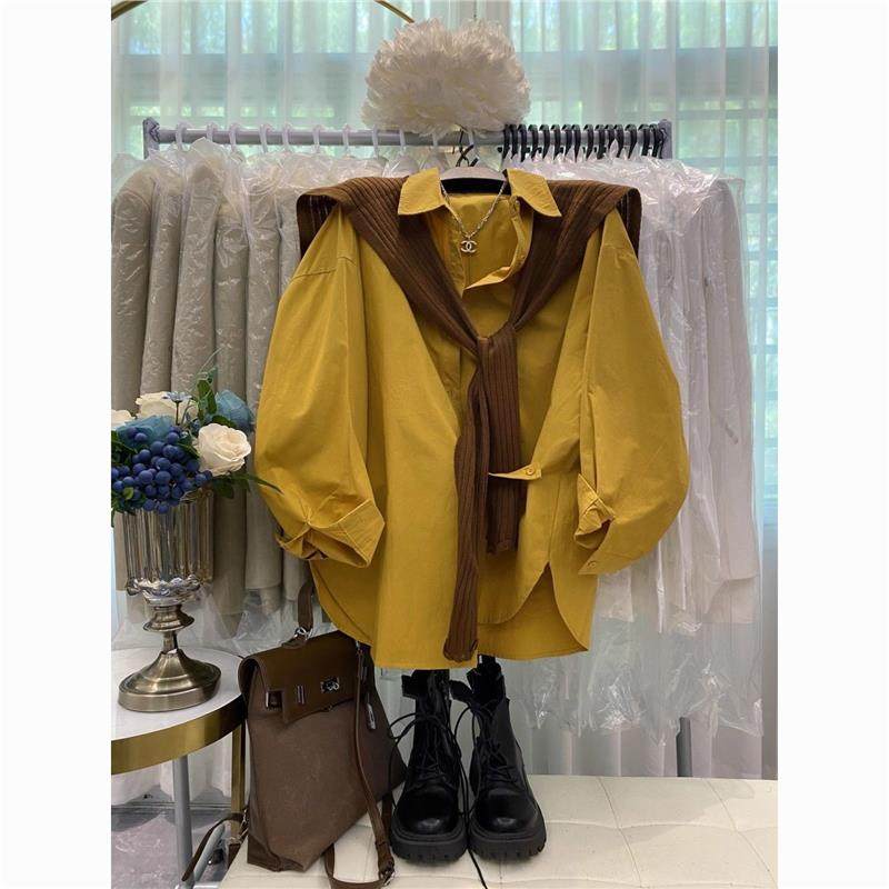 2025秋季新款清新翻领慵懒风宽松长袖衬衫外套针织披肩套装女ins,女装/女士精品,时尚套装,淘宝优惠券,粉丝福利购,淘宝优惠卷