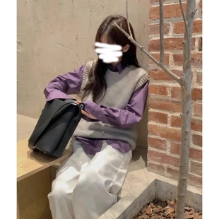 春秋搭配一整套学院风针织毛衣马甲衬衫两件套装初春秋季新款女装