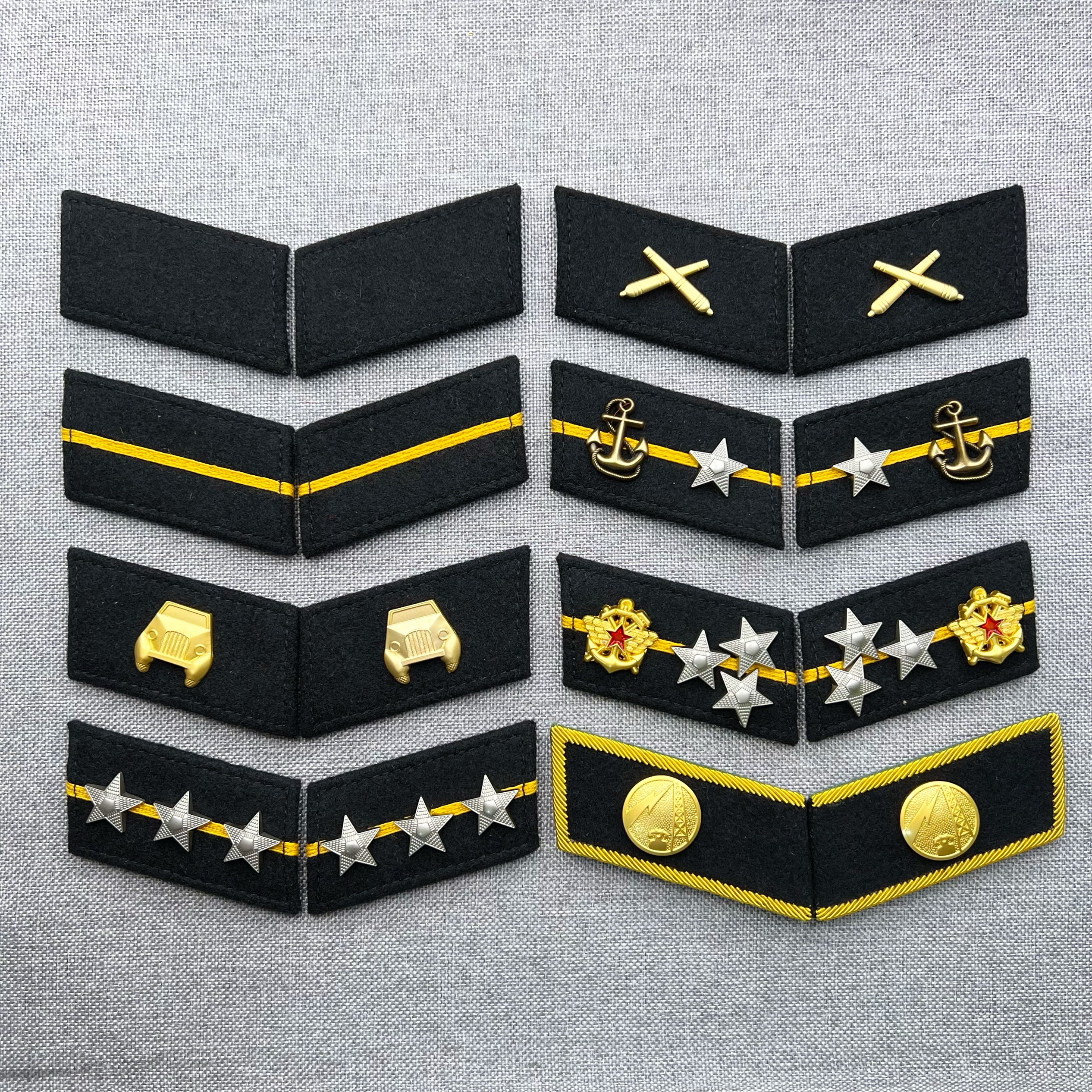 全新复刻55纪念海领章五五黑底毛呢布各式苏式符号配件影视道具