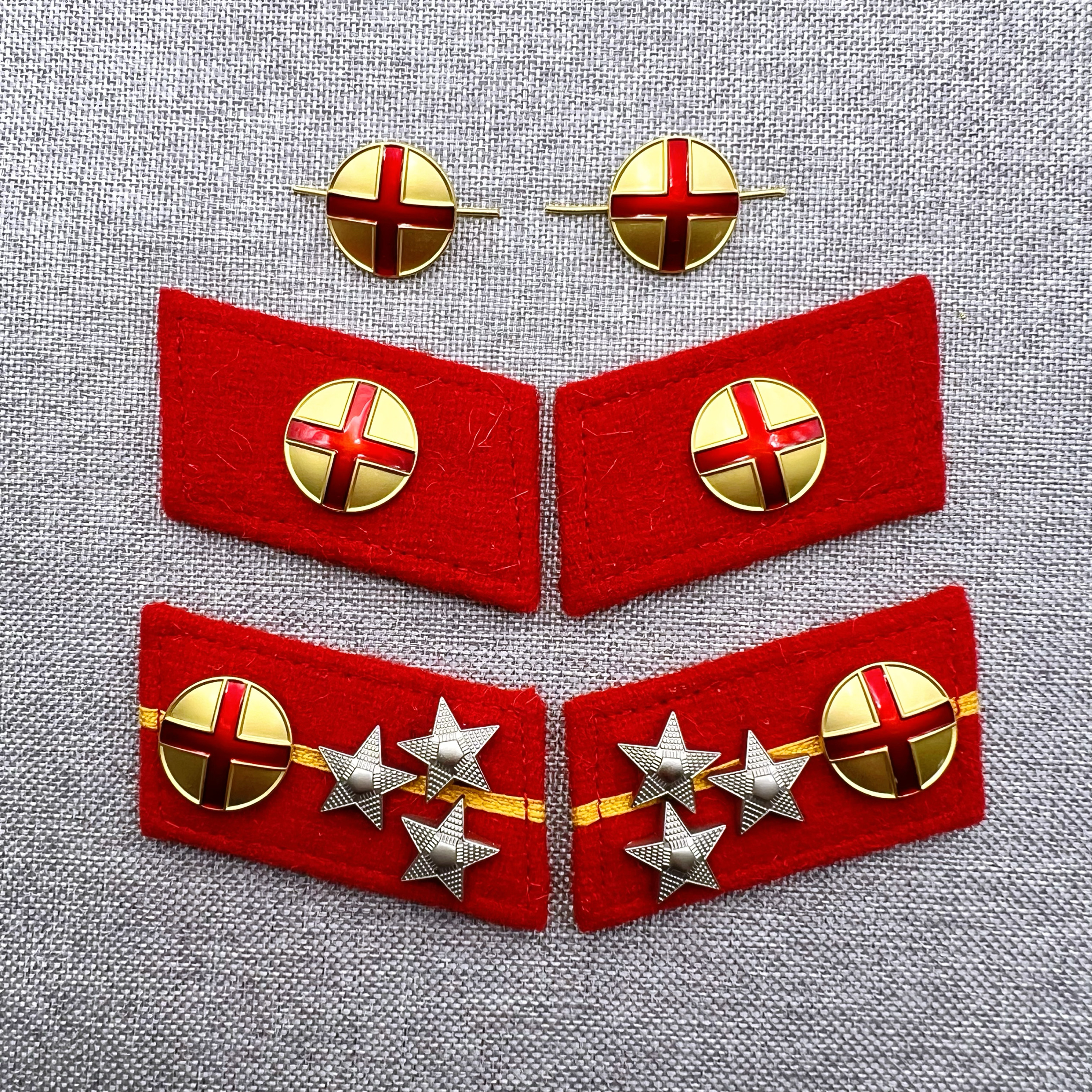 全新复刻纪念品五五式金边红十字医务符号领章领花配件影视道具