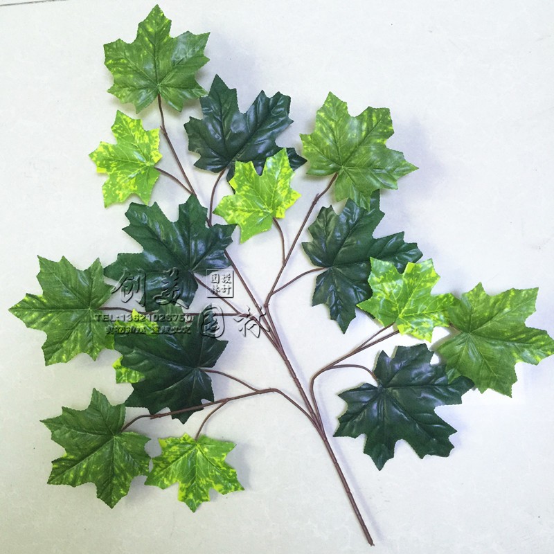 仿真梧桐树叶梧桐叶假树叶工程装饰彩色枫叶假树枝树叶绢布叶子