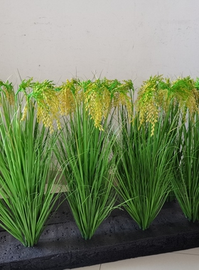 仿真绿色稻穗 假水稻稻谷南方稻草麦穗 稻田虾田大麦穗麦田示范田