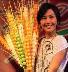 黄色仿真舞蹈拍摄绢花大麦穗