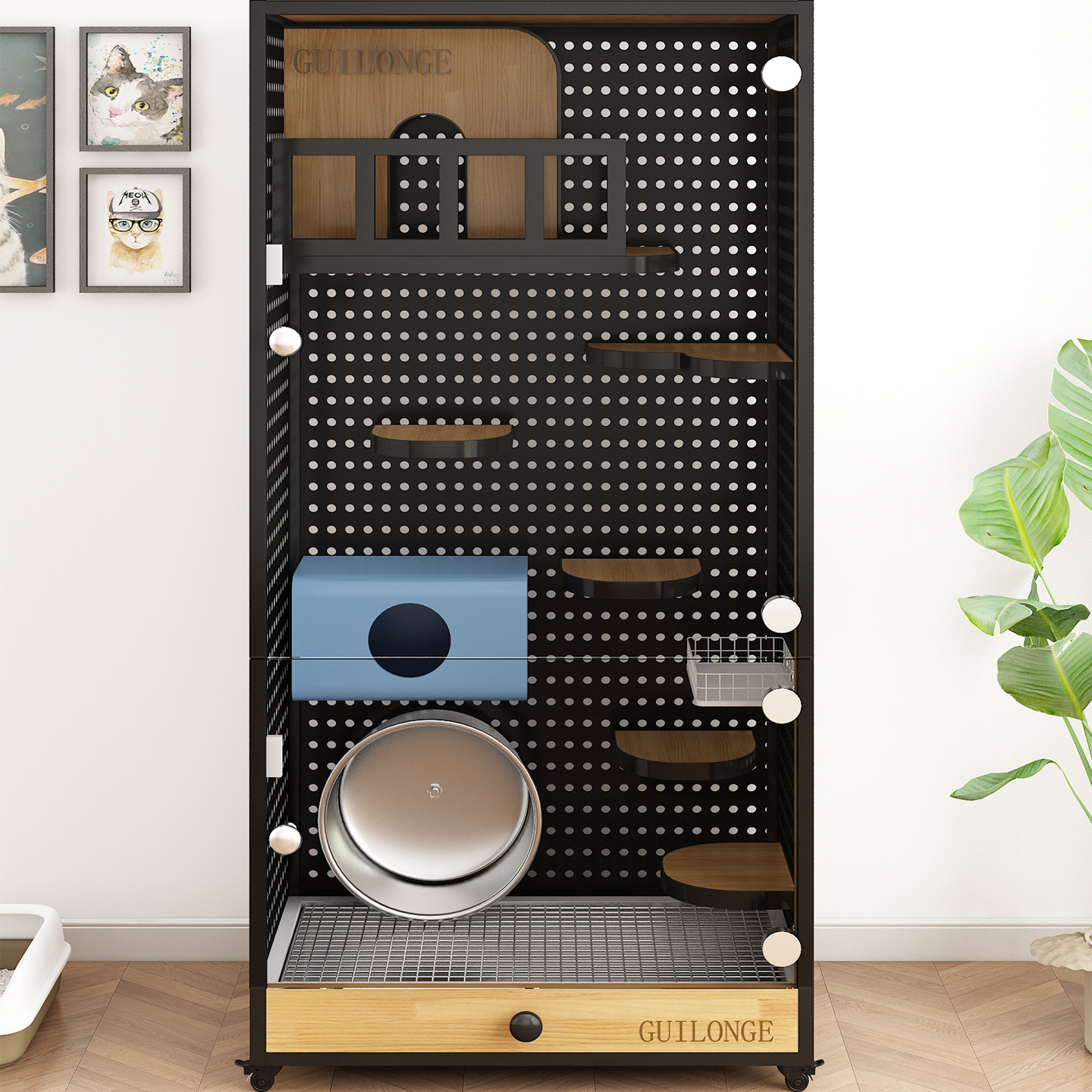 龙猫柜洞洞板金属宠物柜仓鼠松鼠蜜袋鼯空调柜冰窝降温龙猫别墅