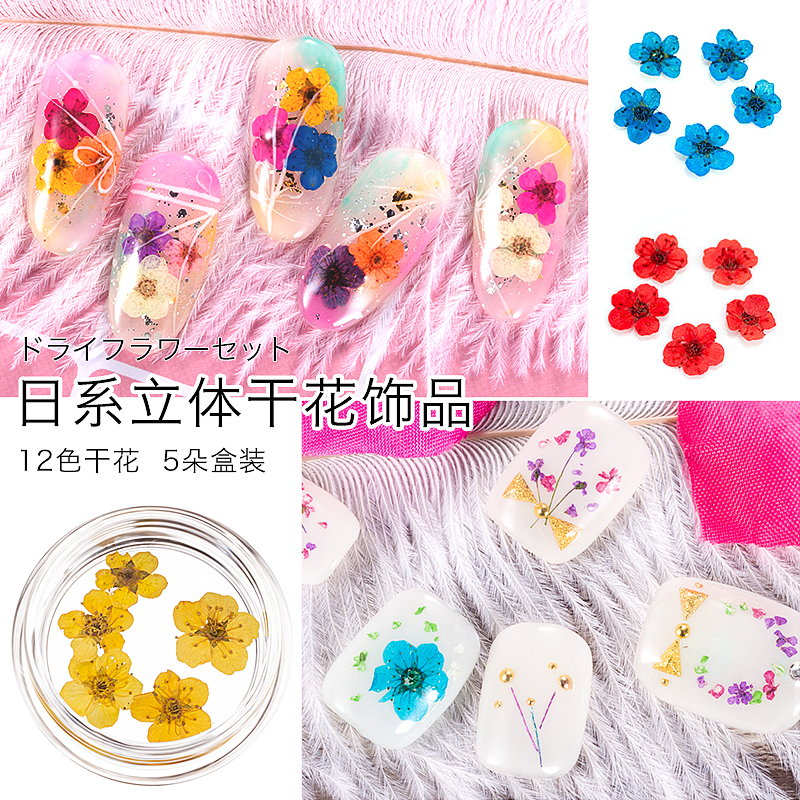 美甲饰品指甲贴花立体干花5小干花限10000张券