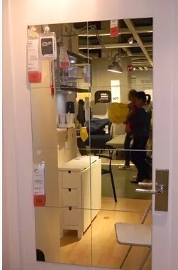 宜家洛兹布鲁隆镜子穿衣镜全身镜装饰拼接化妆镜正方形国内代购