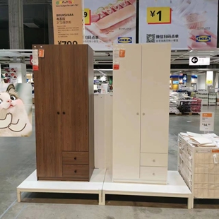国内宜家布瓦拉双门双抽屉衣柜挂衣收纳衣橱IKEA家具代购